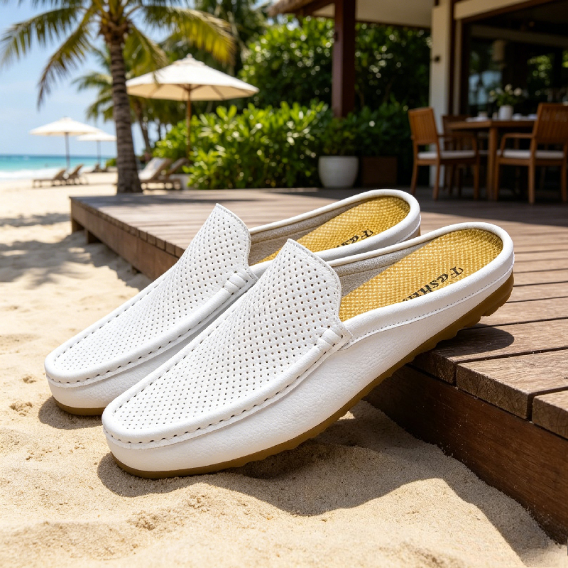 Flip Flop Leather Men - Men Casual Loafers Fashion Outdoor Genuine
