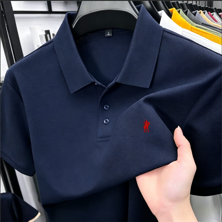 Polo Shirt Pique - 2026 Summer Men's Pique Cotton Lapel