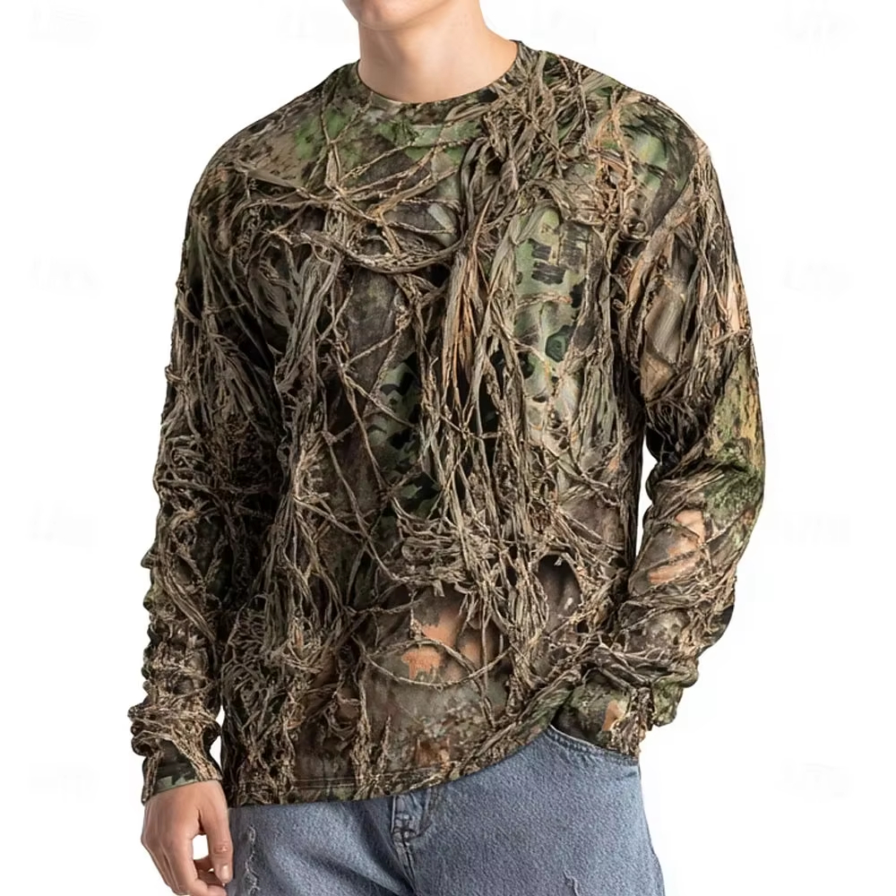 Men's Camo Animal Print Long S - Tee Graphic Print reseña y precio