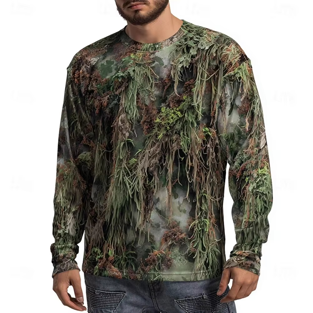 Men's Camo Animal Print Long S - Tee Graphic Print reseña y precio
