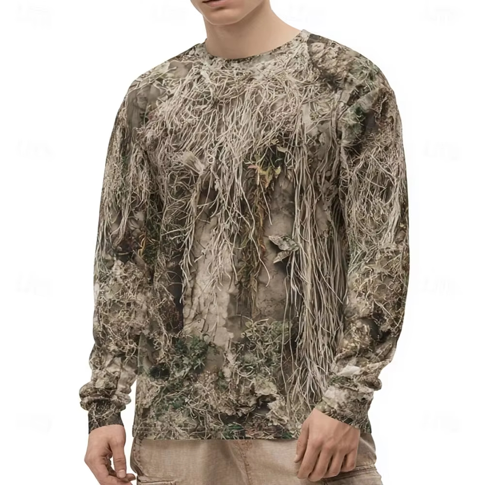 Men's Camo Animal Print Long S - Tee Graphic Print reseña y precio