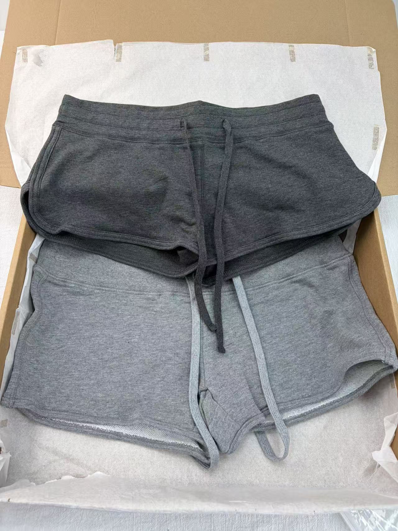 New Gray Cotton Drawstring Sho - Short Linen Drawstring reseña y precio