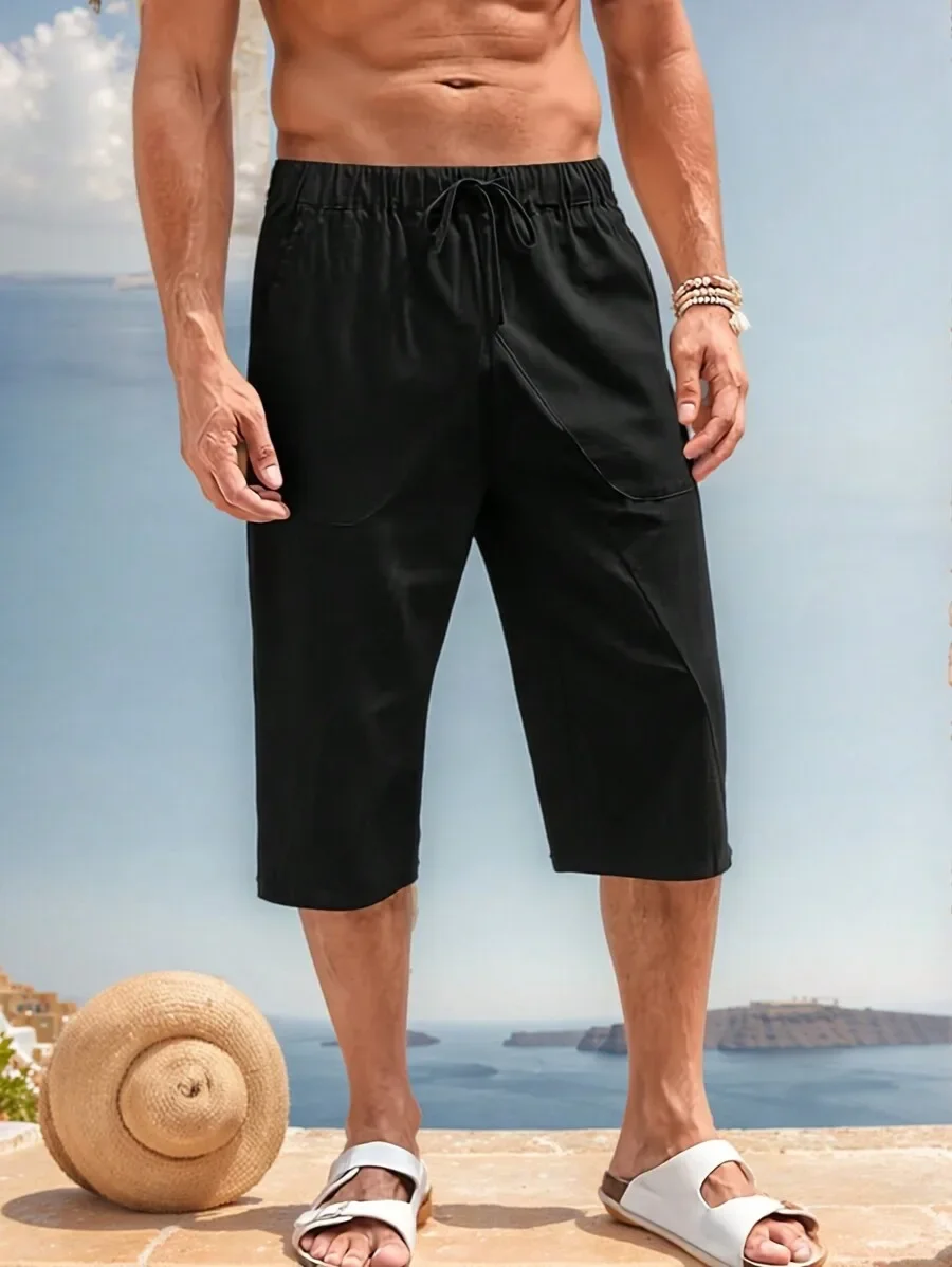 Mens Linen Beach Shorts Casual - Short Linen Drawstring reseña y precio