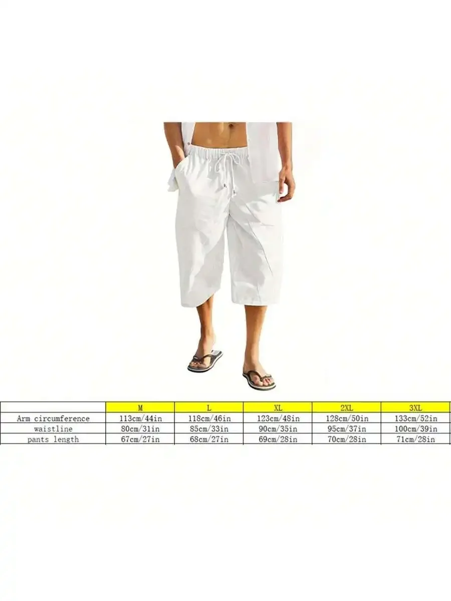 Mens Linen Beach Shorts Casual - Short Linen Drawstring reseña y precio