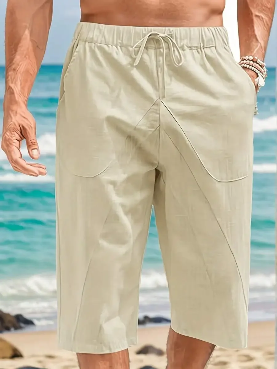 Mens Linen Beach Shorts Casual - Short Linen Drawstring reseña y precio