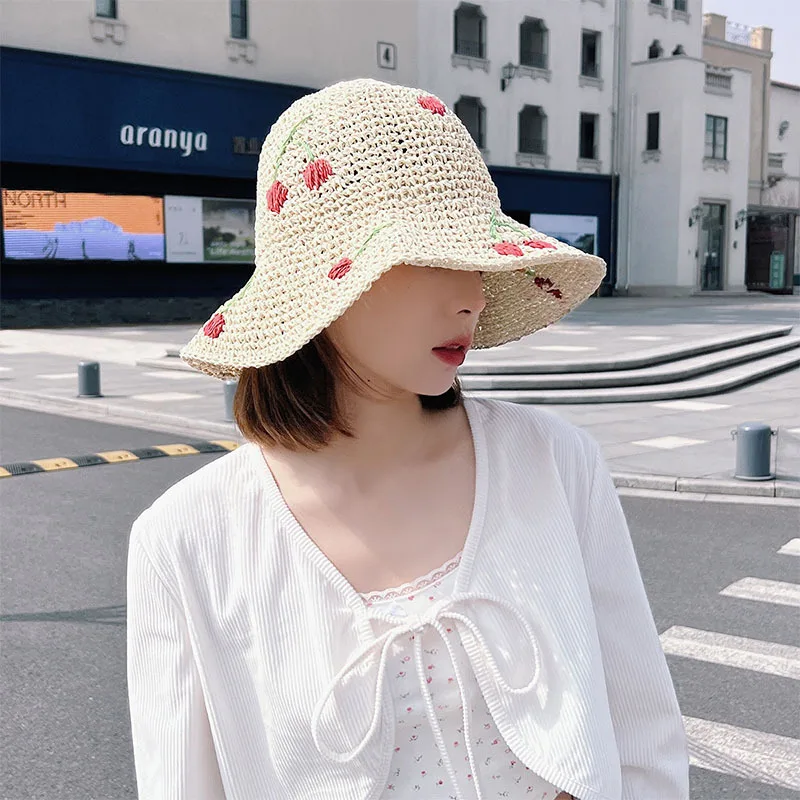 Summer Women Beach Straw Hat W - Bucket Hat Straw reseña y precio