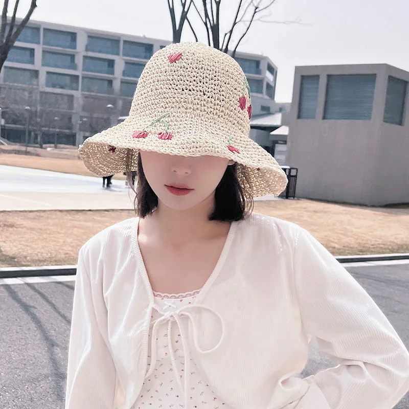 Summer Women Beach Straw Hat W - Bucket Hat Straw reseña y precio