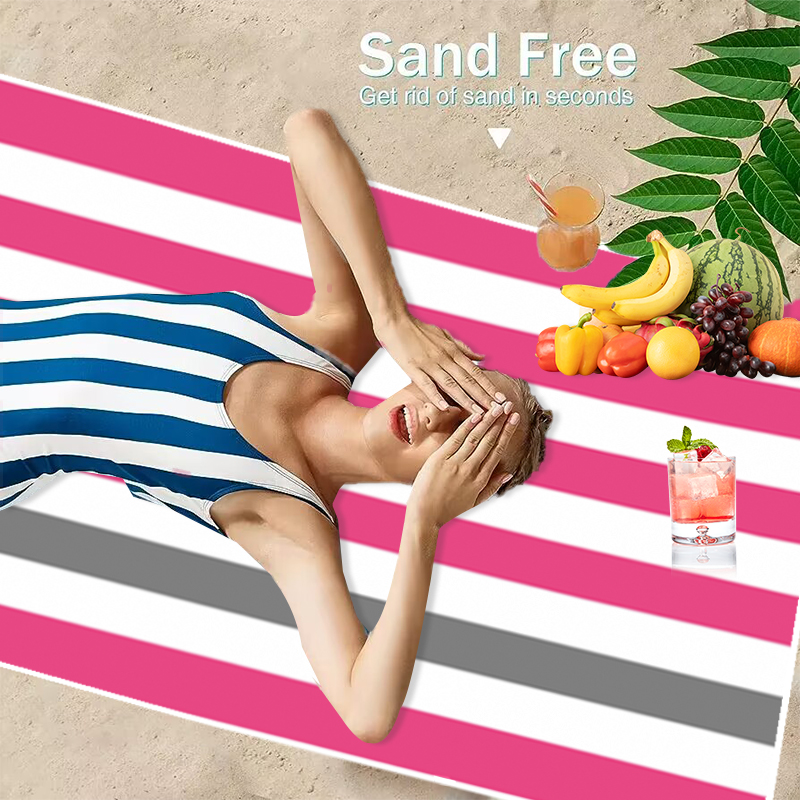 Vibrant Striped Beach Towel La - Beach Towel Large reseña y precio