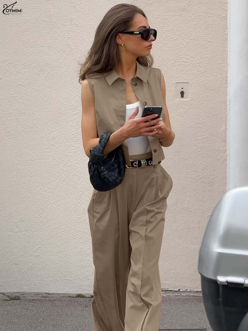 Oymimi Fashion Brown Cotton Wo - Shirt Camp Collar reseña y precio