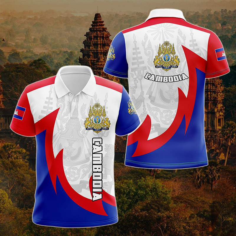 Custom Name Cambodia Flag Grap - Shirt Camp Collar reseña y precio