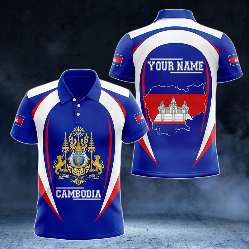 Custom Name Cambodia Flag Grap - Shirt Camp Collar reseña y precio