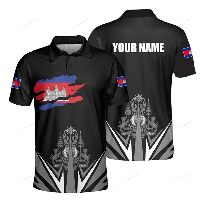 Custom Name Cambodia Flag Grap - Shirt Camp Collar reseña y precio