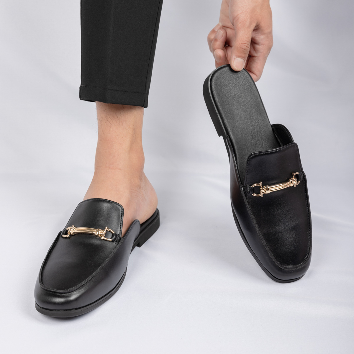 Fashion Men's Slip-on Half Sli - Flip Flop Leather Men reseña y precio