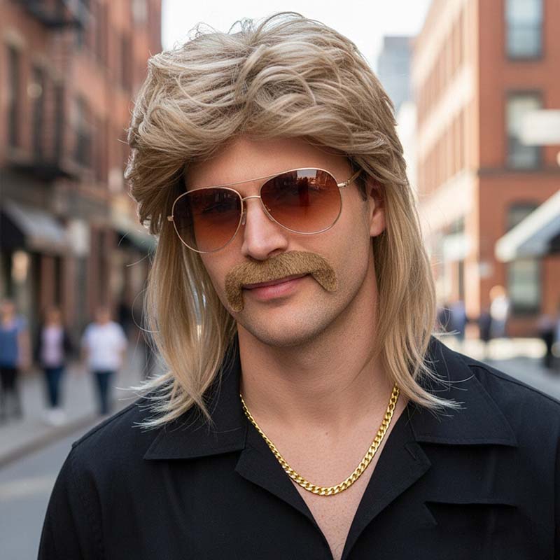 80s Disco Synthetic Wig Set Go - Sunglass Retainer Cord reseña y precio