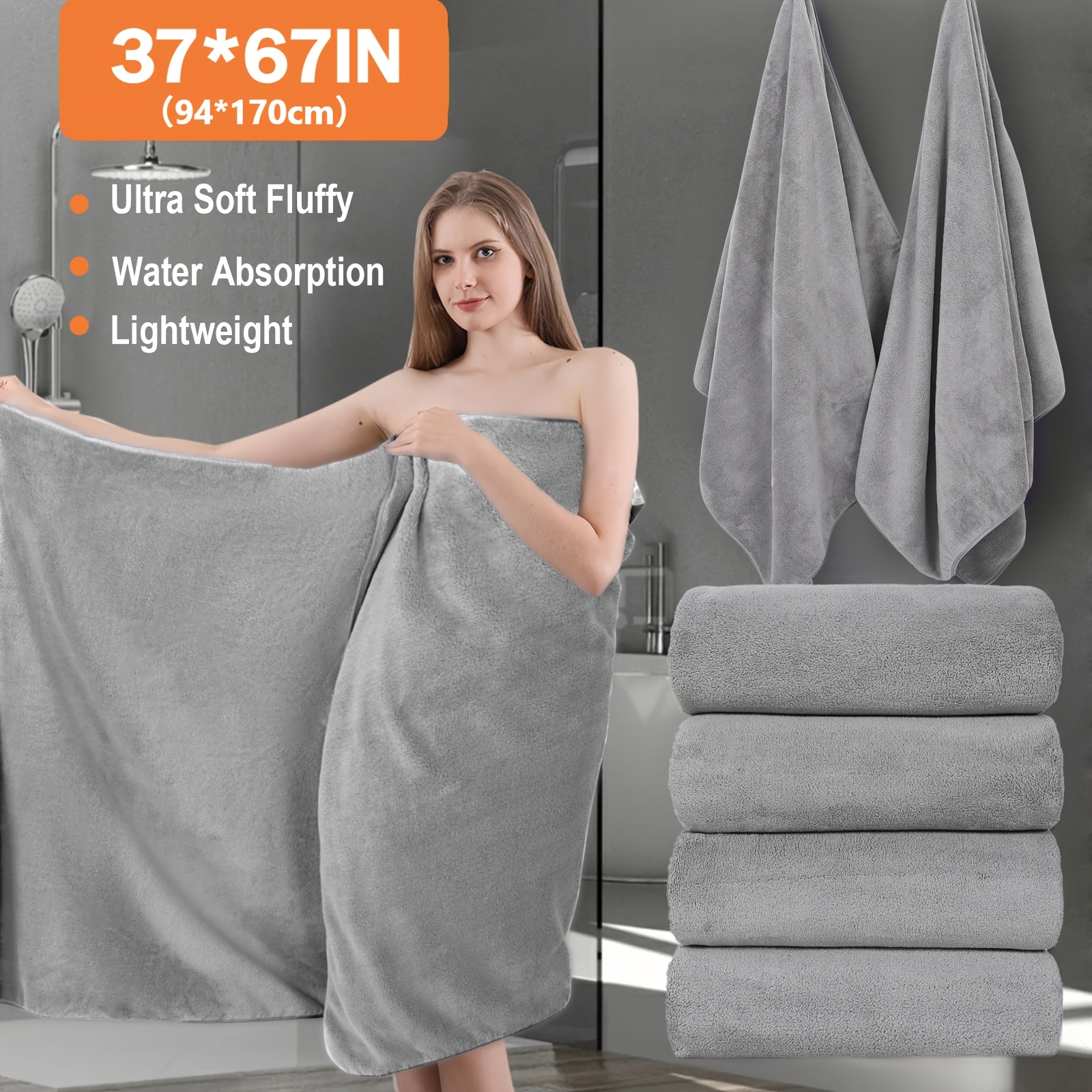 2/4pcs, Extra Large Bath Towel - Beach Towel Large reseña y precio