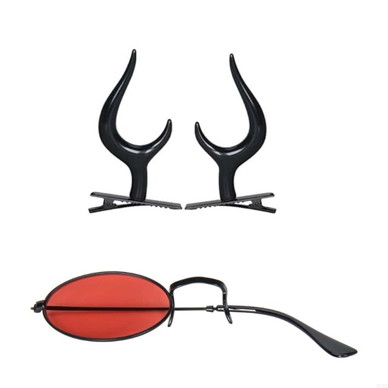 DXAE Devil Horns Hair Clips Mo - Sunglass Retainer Cord reseña y precio