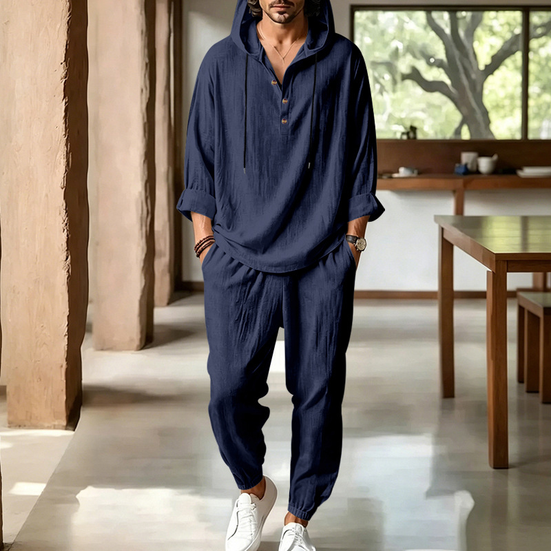 Men's Summer Linen 2 Piece Set - Short Linen Drawstring reseña y precio