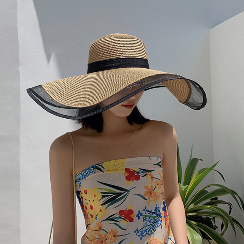 Women Sun Hat Big Eaves Waves  - Bucket Hat Straw reseña y precio
