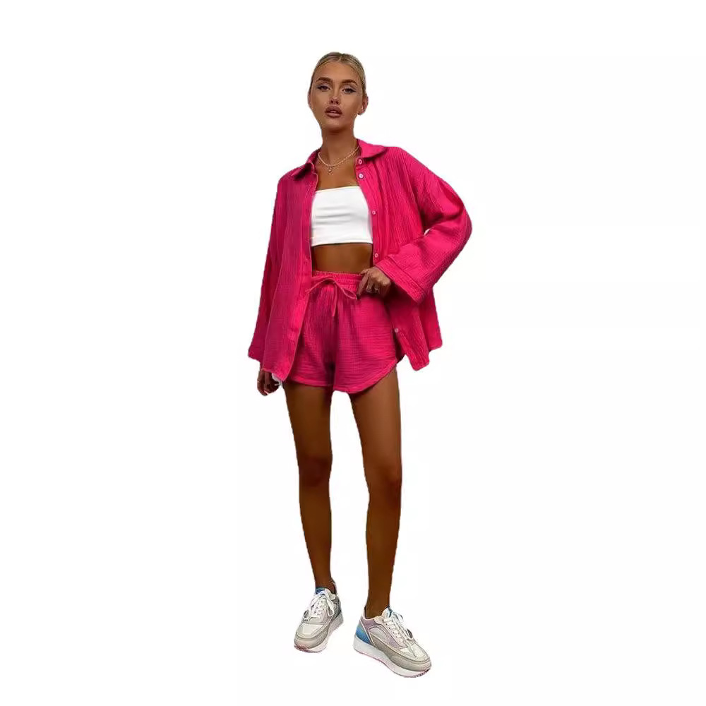 Three Piece Short Sets Women S - Short Linen Drawstring reseña y precio