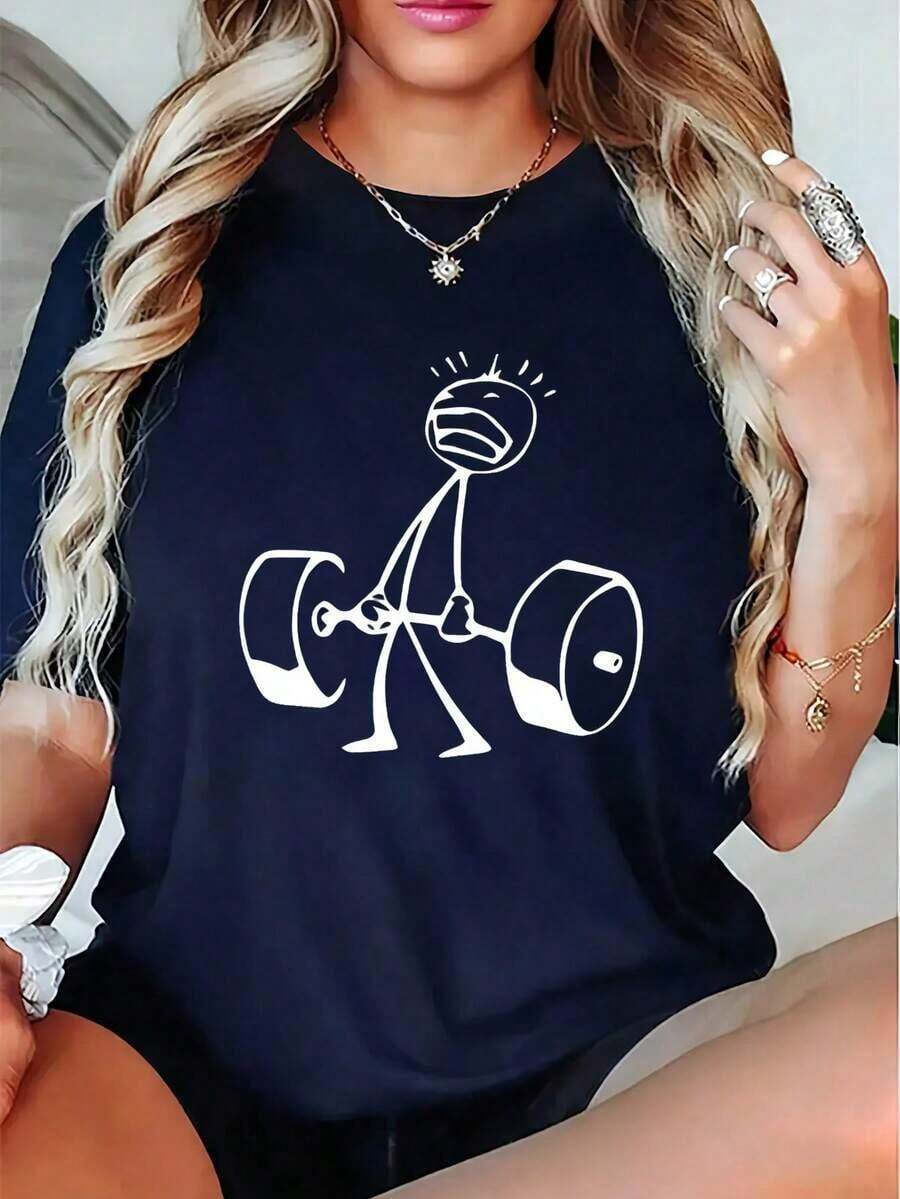 Oversized Funny Workout Graphi - Tee Graphic Print reseña y precio
