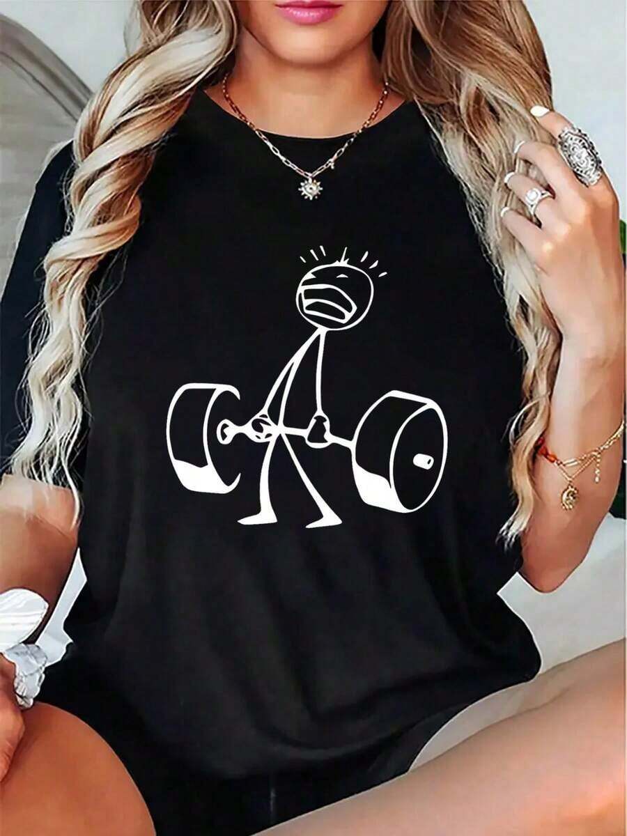 Oversized Funny Workout Graphi - Tee Graphic Print reseña y precio