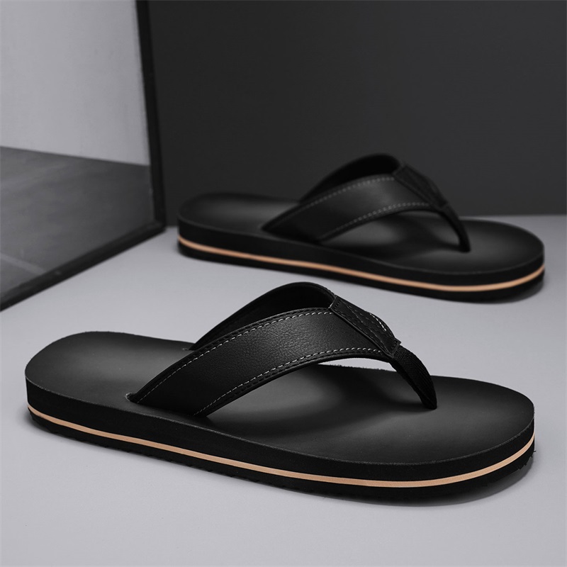Men's Vintage Washed Faux Leat - Flip Flop Leather Men reseña y precio