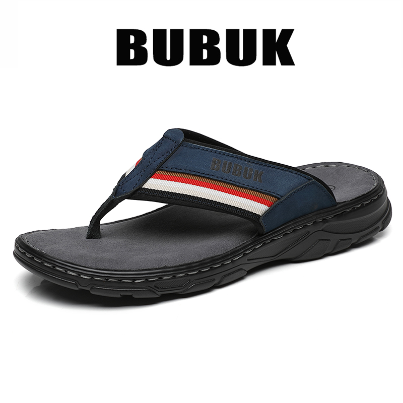 Bubuk Men's First-Layer Cowhid - Flip Flop Leather Men reseña y precio