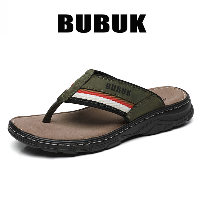 Bubuk Men's First-Layer Cowhid - Flip Flop Leather Men reseña y precio