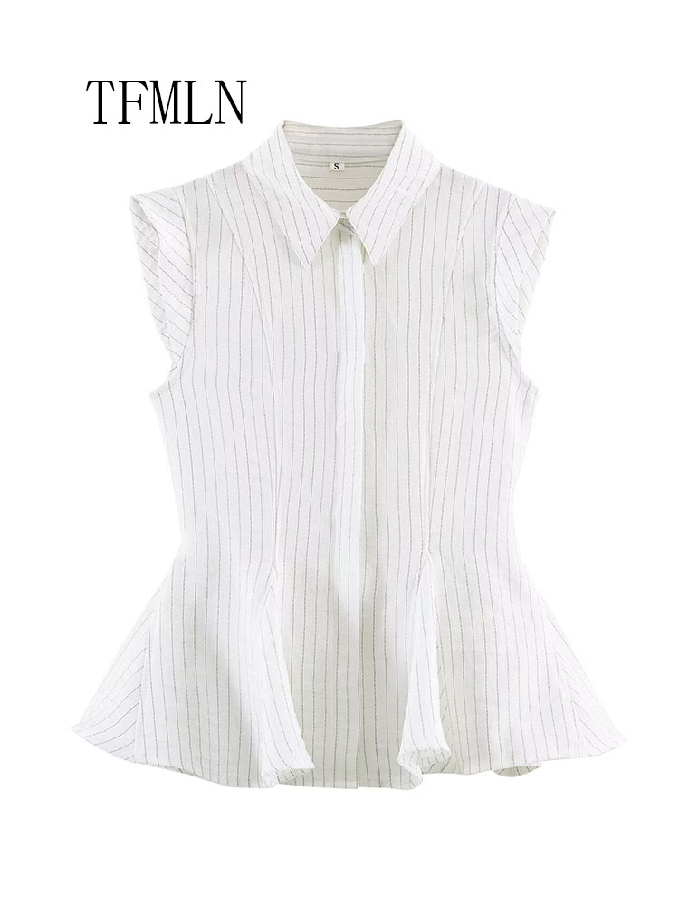 Fashion Striped Blouse Top For - Shirt Camp Collar reseña y precio