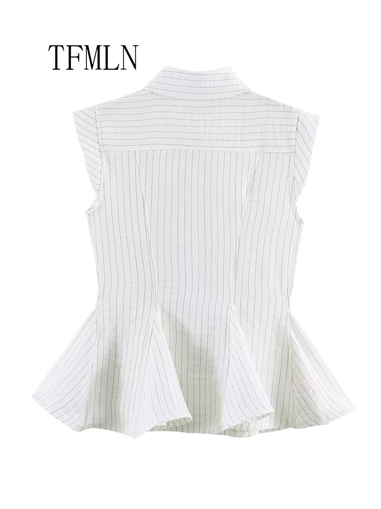 Fashion Striped Blouse Top For - Shirt Camp Collar reseña y precio
