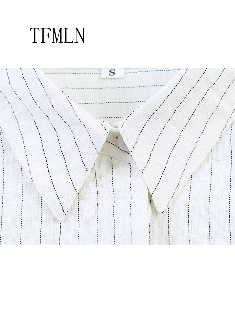 Fashion Striped Blouse Top For - Shirt Camp Collar reseña y precio