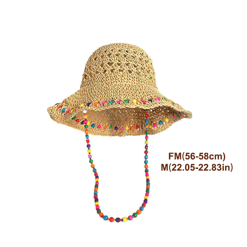 Retro Versatile Hollow Big Bri - Bucket Hat Straw reseña y precio