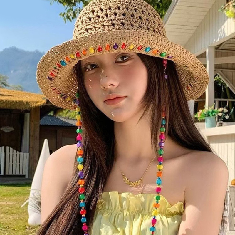 Retro Versatile Hollow Big Bri - Bucket Hat Straw reseña y precio