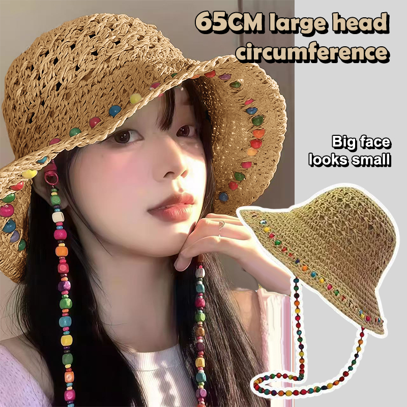 Retro Versatile Hollow Big Bri - Bucket Hat Straw reseña y precio