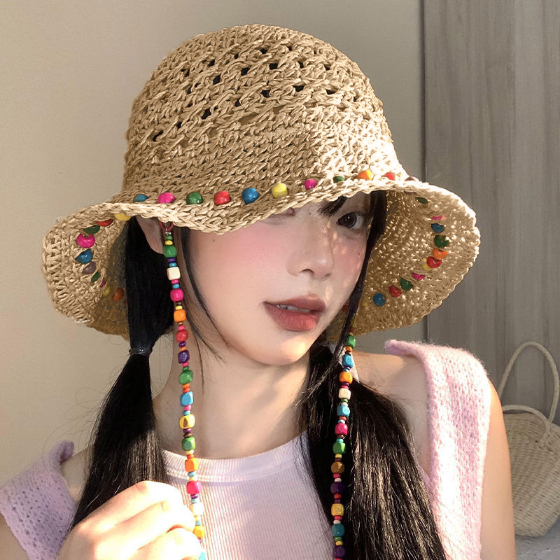 Retro Versatile Hollow Big Bri - Bucket Hat Straw reseña y precio
